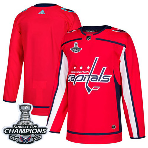 Adidas Capitals Blank Red Home Authentic Stanley Cup Final Champions Stitched NHL Jersey