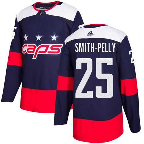 Adidas Capitals #25 Devante Smith-Pelly Navy Authentic 2018 Stadium Series Stitched NHL Jersey