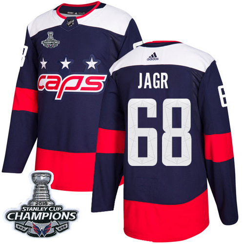 Adidas Capitals #68 Jaromir Jagr Navy Authentic 2018 Stadium Series Stanley Cup Final Champions Stitched NHL Jersey