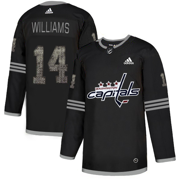 Adidas Capitals #14 Justin Williams Black_1 Authentic Classic Stitched NHL Jersey