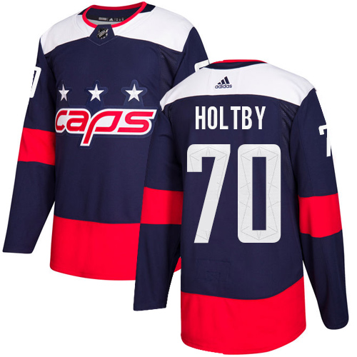 Adidas Capitals #70 Braden Holtby Navy Authentic 2018 Stadium Series Stitched NHL Jersey
