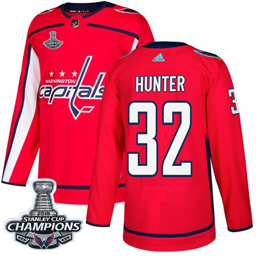 Adidas Capitals #32 Dale Hunter Red Home Authentic Stanley Cup Final Champions Stitched NHL Jersey