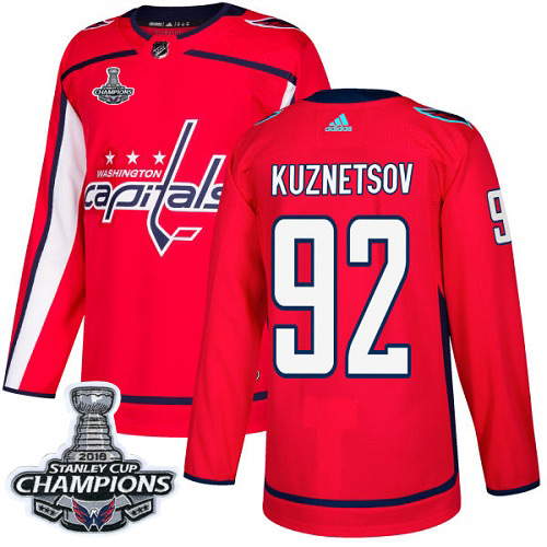 Adidas Capitals #92 Evgeny Kuznetsov Red Home Authentic Stanley Cup Final Champions Stitched NHL Jersey