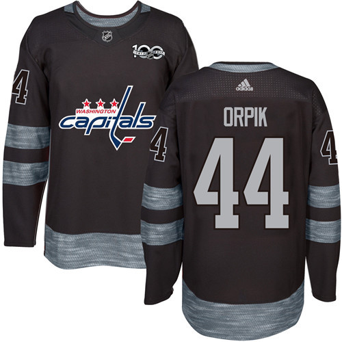 Adidas Capitals #44 Brooks Orpik Black 1917-2017 100th Anniversary Stitched NHL Jersey
