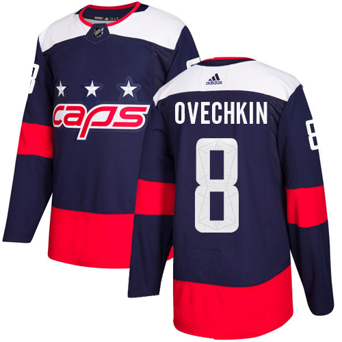 Adidas Capitals #8 Alex Ovechkin Navy Authentic 2018 Stadium Series Stitched NHL Jersey