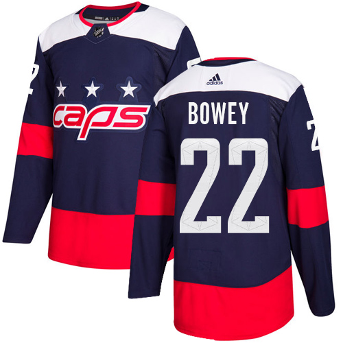 Adidas Capitals #22 Madison Bowey Navy Authentic 2018 Stadium Series Stitched NHL Jersey