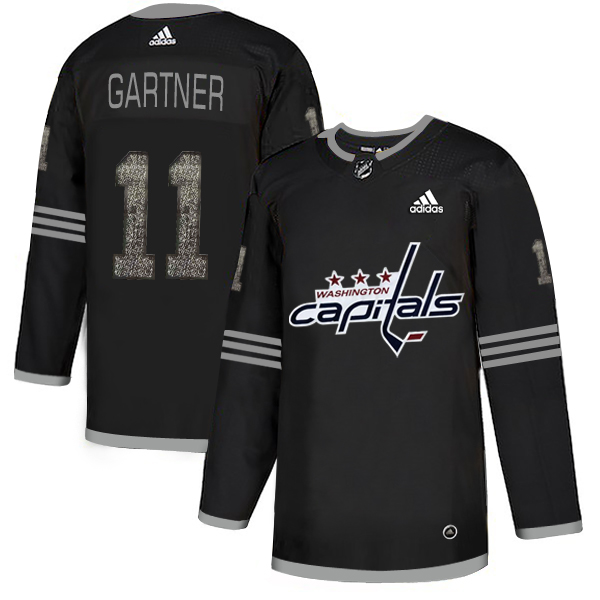 Adidas Capitals #11 Mike Gartner Black_1 Authentic Classic Stitched NHL Jersey