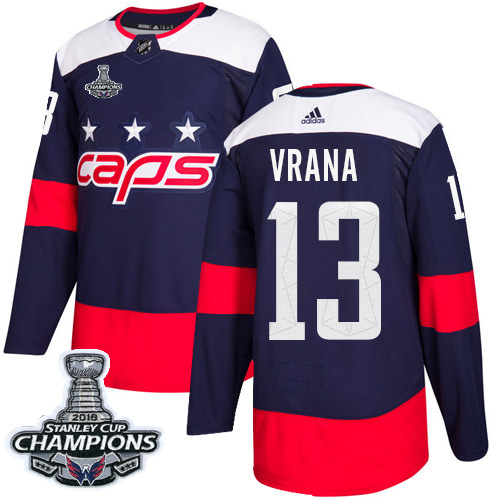 Adidas Capitals #13 Jakub Vrana Navy Authentic 2018 Stadium Series Stanley Cup Final Champions Stitched NHL Jersey