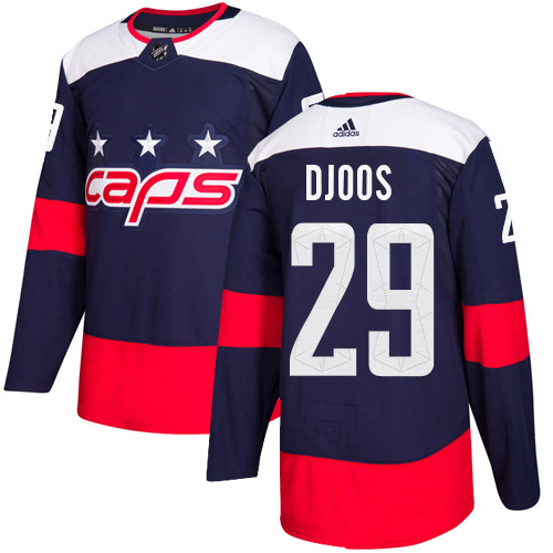 Adidas Capitals #29 Christian Djoos Navy Authentic 2018 Stadium Series Stitched NHL Jersey