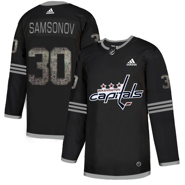 Adidas Capitals #30 Ilya Samsonov Black_1 Authentic Classic Stitched NHL Jersey