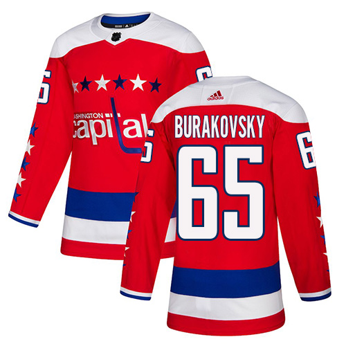 Adidas Capitals #65 Andre Burakovsky Red Alternate Authentic Stitched NHL Jersey