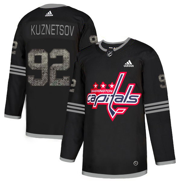 Adidas Capitals #92 Evgeny Kuznetsov Black Authentic Classic Stitched NHL Jersey