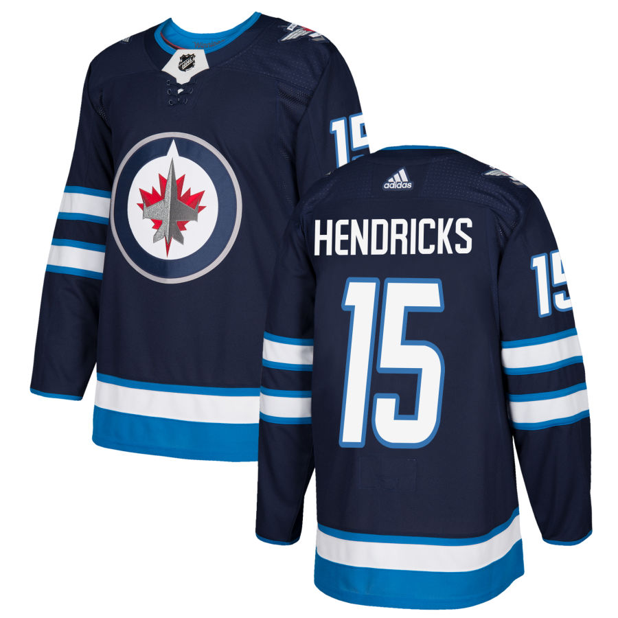 Adidas Jets #15 Matt Hendricks Navy Blue Home Authentic Stitched NHL Jersey