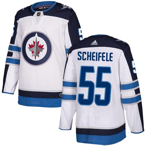 Adidas Jets #55 Mark Scheifele White Road Authentic Stitched NHL Jersey