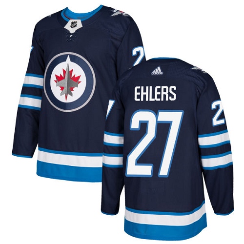 Adidas Jets #27 Nikolaj Ehlers Navy Blue Home Authentic Stitched NHL Jersey