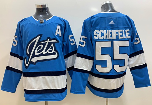 Adidas Jets #55 Mark Scheifele Blue Alternate Authentic Stitched NHL Jersey