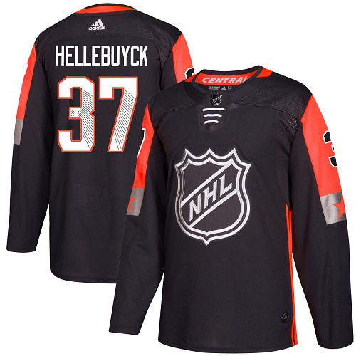 Adidas Jets #37 Connor Hellebuyck Black 2018 All-Star Central Division Authentic Stitched NHL Jersey