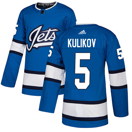 Adidas Jets #5 Dmitry Kulikov Blue Alternate Authentic Stitched NHL Jersey