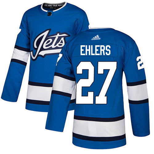 Adidas Jets #27 Nikolaj Ehlers Blue Alternate Authentic Stitched NHL Jersey