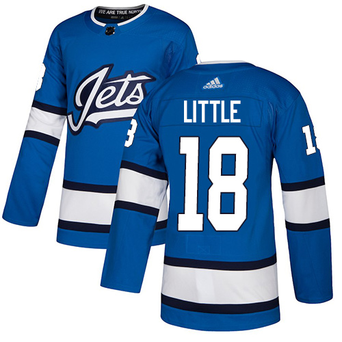 Adidas Jets #18 Bryan Little Blue Alternate Authentic Stitched NHL Jersey