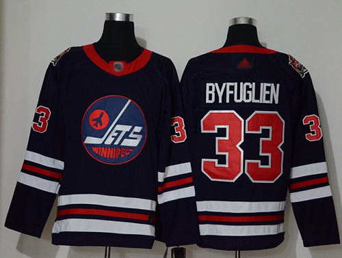 Adidas Jets #33 Dustin Byfuglien Navy Blue Authentic 2019 Heritage Classic Stitched NHL Jersey