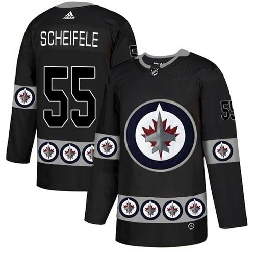 Adidas Jets #55 Mark Scheifele Black Authentic Team Logo Fashion Stitched NHL Jersey