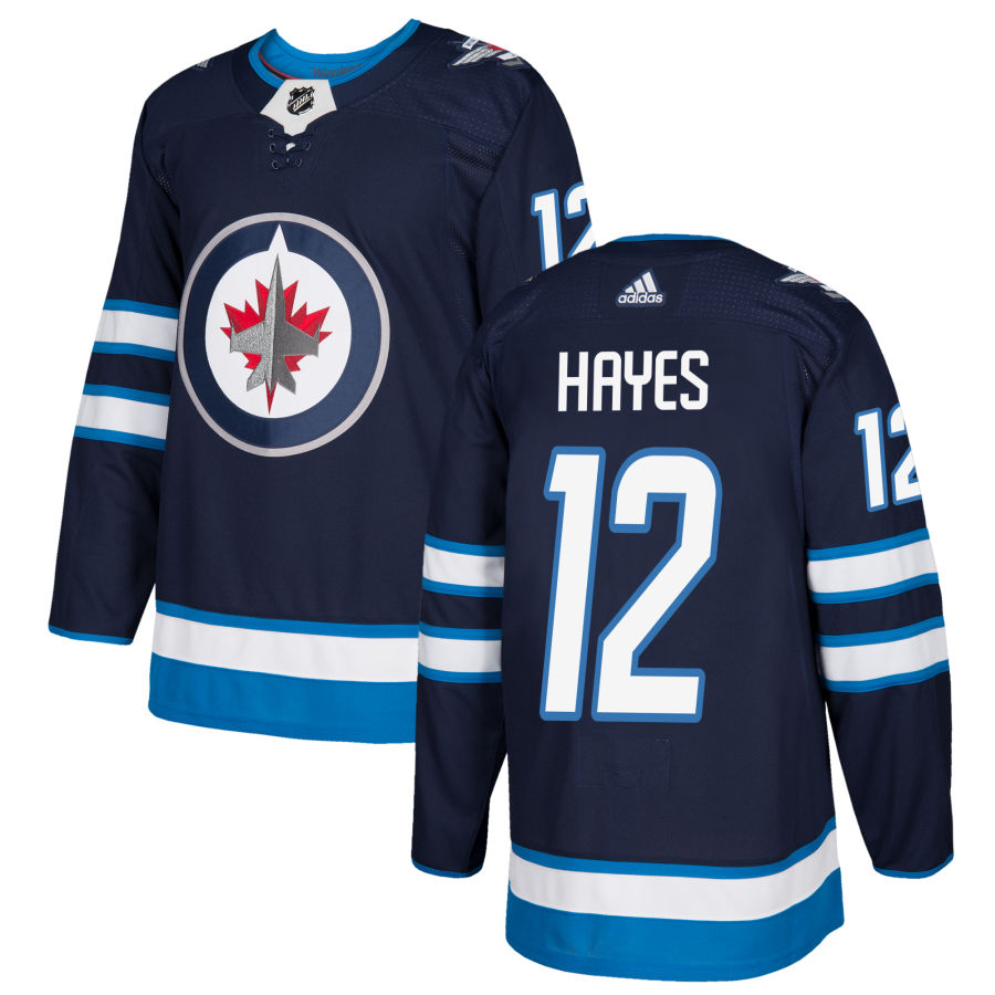 Adidas Jets #12 Kevin Hayes Navy Blue Home Authentic Stitched NHL Jersey