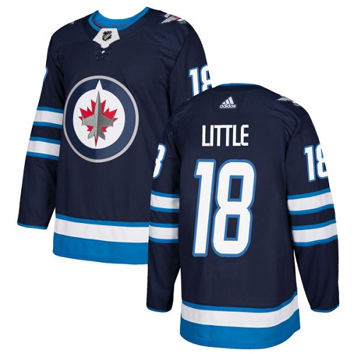 Adidas Jets #18 Bryan Little Navy Blue Home Authentic Stitched NHL Jersey