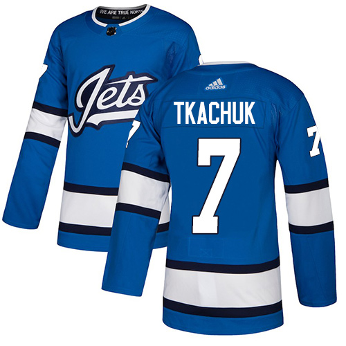 Adidas Jets #7 Keith Tkachuk Blue Alternate Authentic Stitched NHL Jersey
