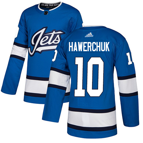 Adidas Jets #10 Dale Hawerchuk Blue Alternate Authentic Stitched NHL Jersey