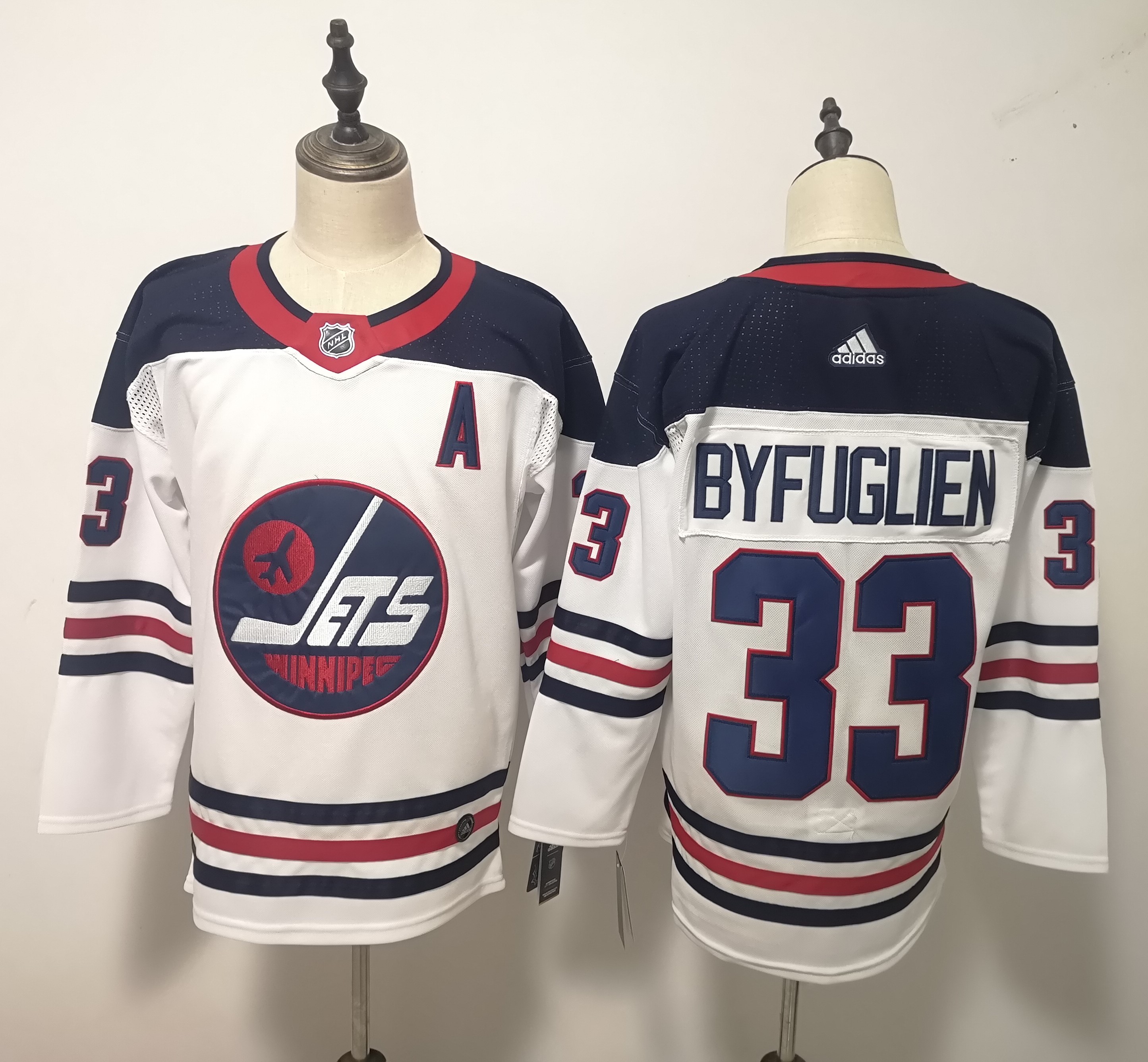 Adidas Jets #33 Dustin Byfuglien White Third Stitched NHL Jersey
