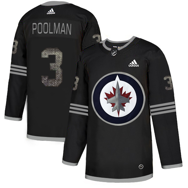 Adidas Jets #3 Tucker Poolman Black Authentic Classic Stitched NHL Jersey