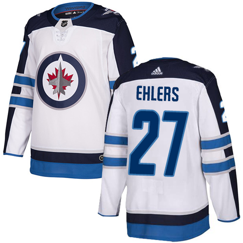 Adidas Jets #27 Nikolaj Ehlers White Road Authentic Stitched NHL Jersey