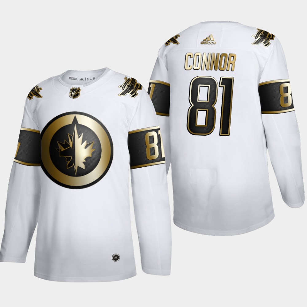 Winnipeg Jets #81 Kyle Connor Men's Adidas White Golden Edition Limited Stitched NHL Jersey