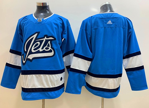 Adidas Jets Blank Blue Alternate Authentic Stitched NHL Jersey