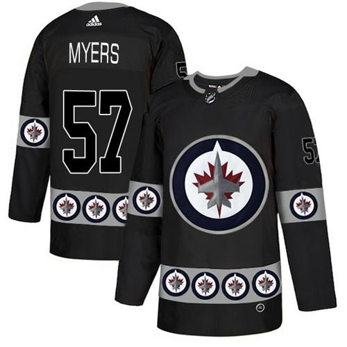 Adidas Jets #57 Tyler Myers Black Authentic Team Logo Fashion Stitched NHL Jersey
