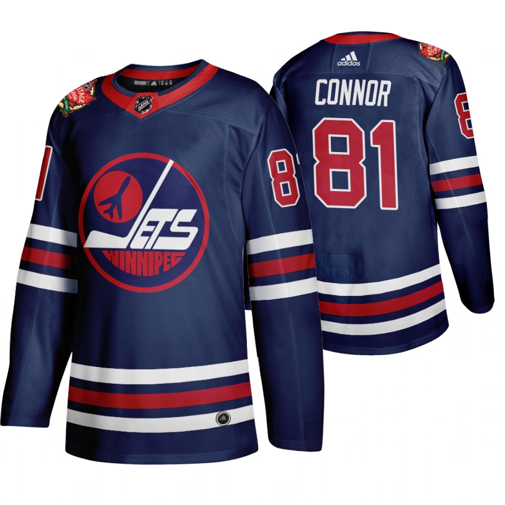 Winnipeg Jets #81 Kyle Connor Men's 2019-20 Heritage Classic Wha Navy Stitched NHL Jersey