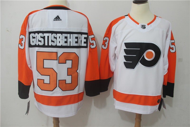 NHL Flyers 53 Shayne Gostisbehere White Adidas Men Jersey