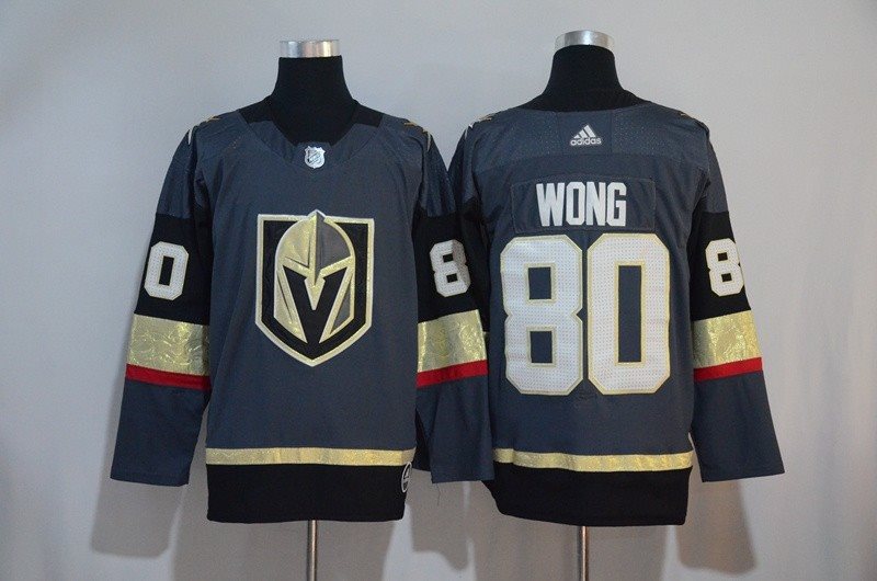 NHL Vegas Golden Knights 80 Tyler Wong Gray Adidas Men Jersey