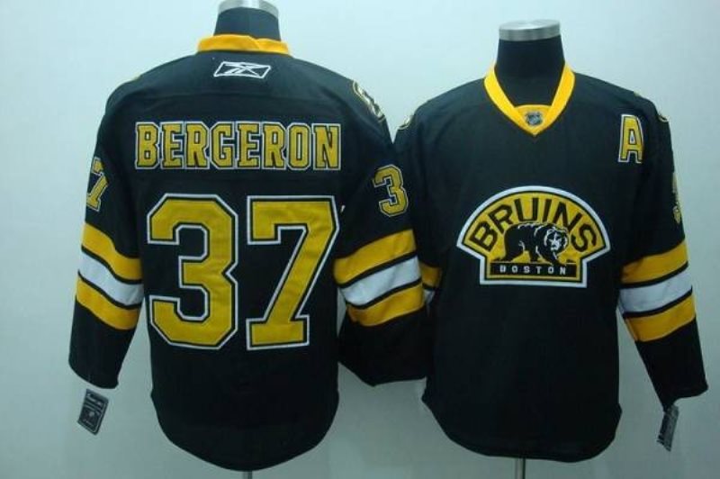 NHL Bruins 37 Patrice Bergeron Black Third Men Jersey