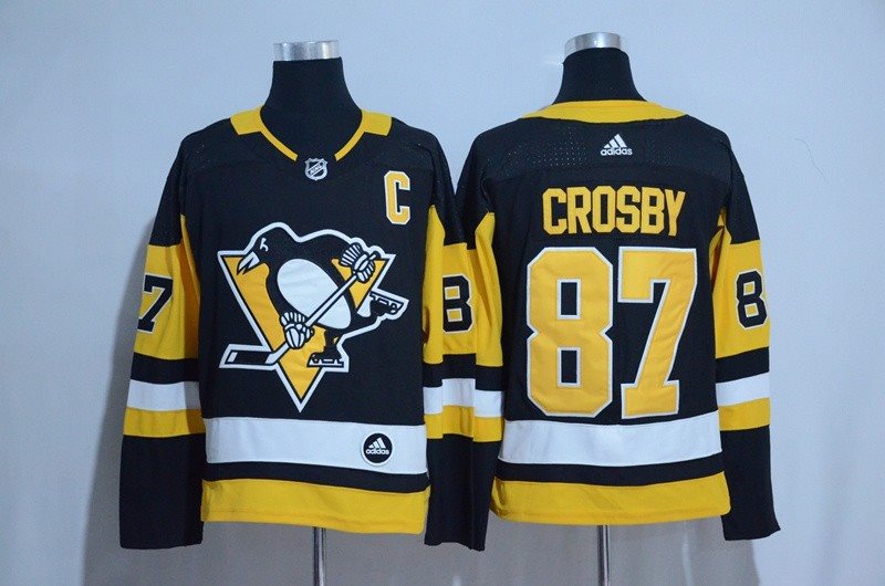 NHL Pittsburgh Penguins 87 Sidney Crosby Black Alternate Adidas Stitched Men Jersey