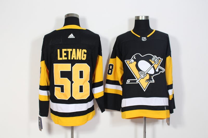 NHL Penguins 58 Kris Letang Black Adidas Men Jersey