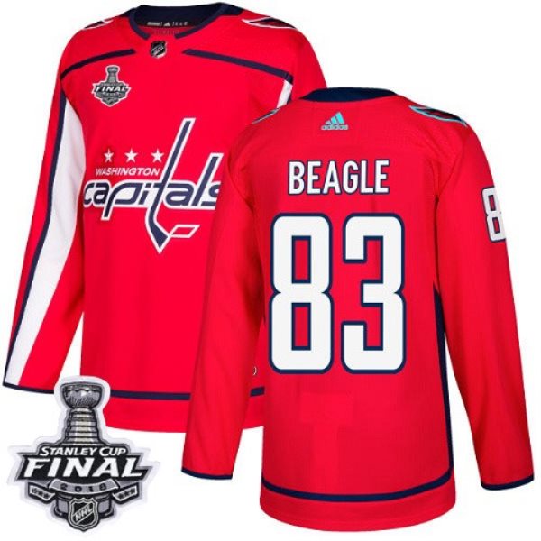 NHL Washington Capitals 83 Jay Beagle Adidas Red 2018 Stanley Cup Final Patch Men Jersey