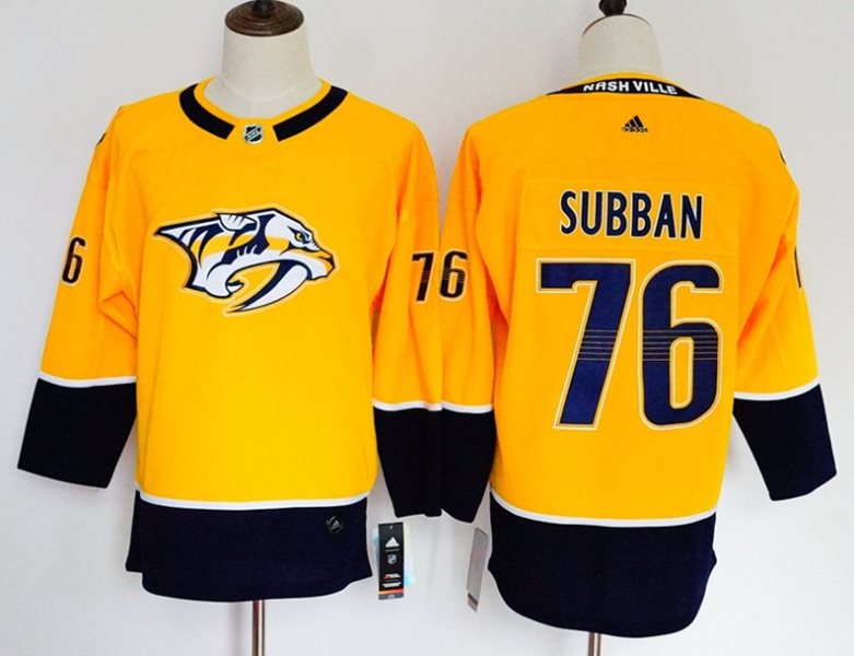NHL Predators 76 P.K. Subban Gold Adidas Women Jersey
