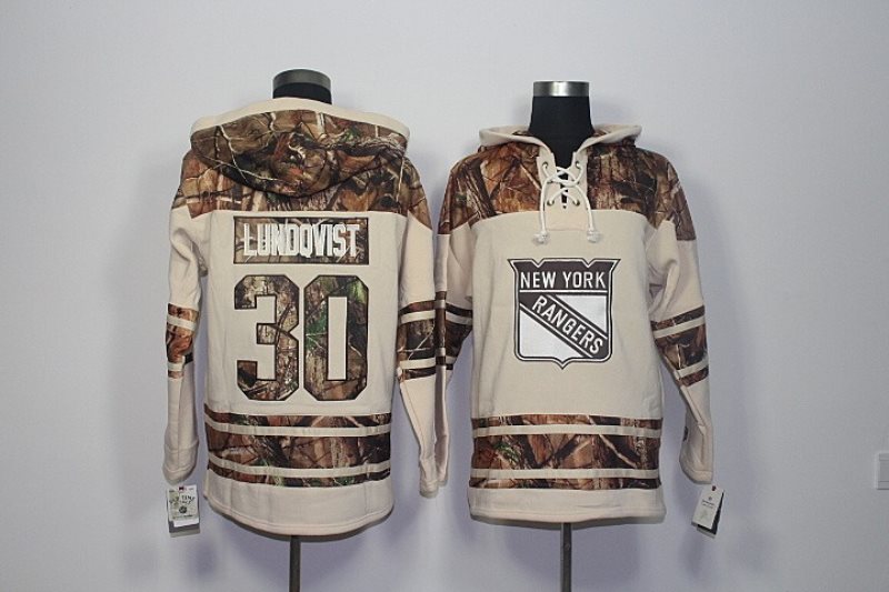 NHL Rangers 30 Henrik Lundqvist Blank Old Time Natural Realtree Camo Xtra Lacer Men Sweatshirt