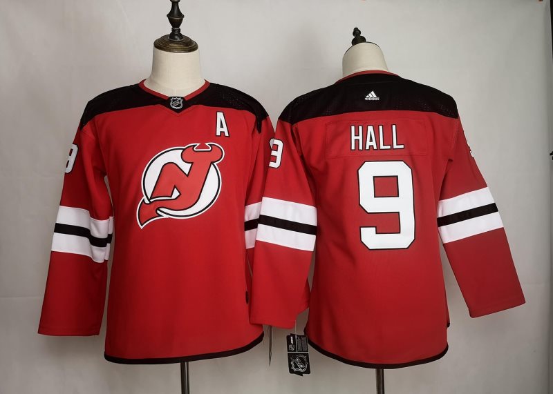 NHL Devils 9 Taylor Hall Red Women Adidas Jersey