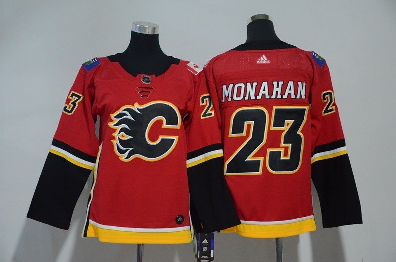 NHL Flames 23 Sean Monahan Red Adidas Youth Jersey