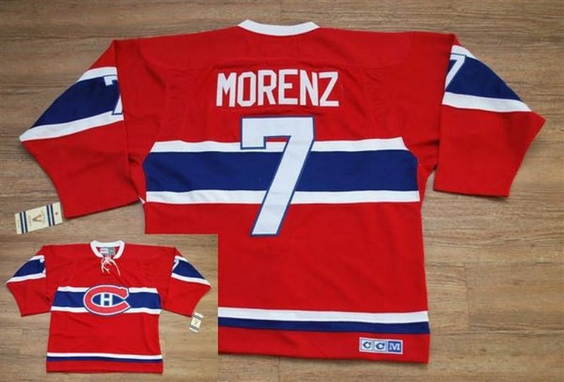 NHL Canadiens 7 Howie Morenz Red CH CCM Throwback Men Jersey