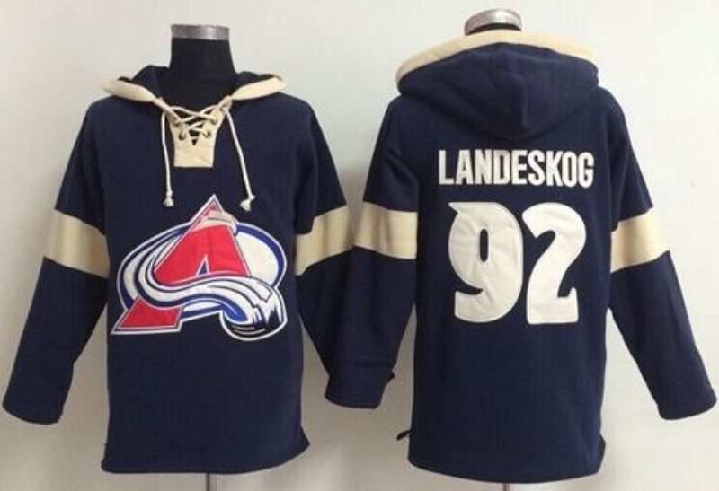 NHL Avalanche 92 Gabriel Landeskog Blue Hooded Men Sweatshirt