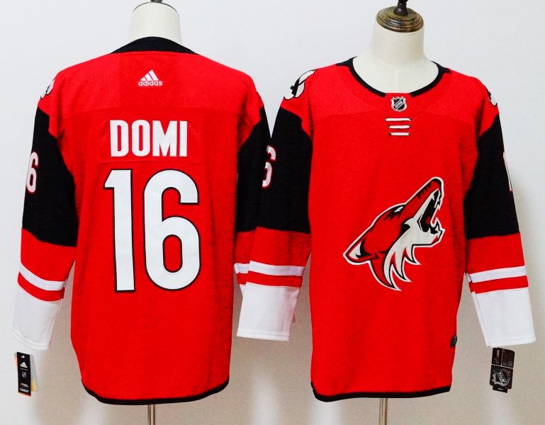 NHL Coyotes 16 Max Domi Red Adidas Men Jersey